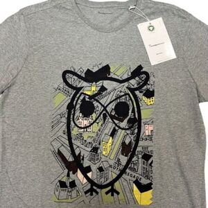 Knowledge Cotton Apparel Big Owl Print T-shirt Europe‎ Streets Denmark